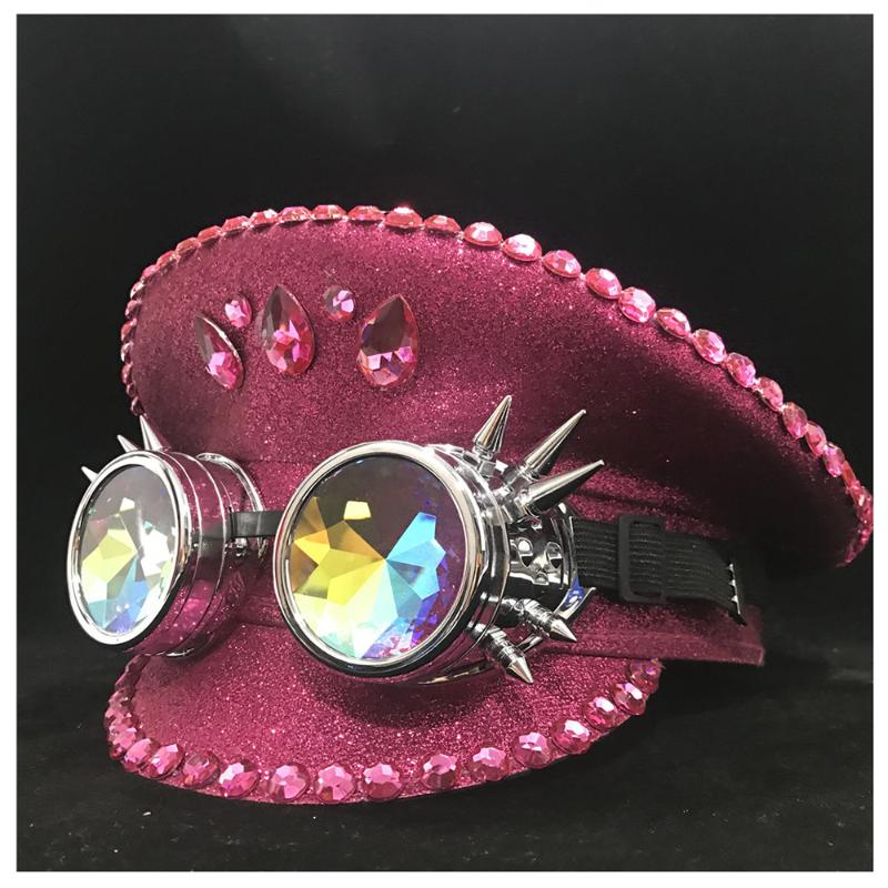 

Women Fashion Authentic Pink Hat With Metal Classes Captain Hat Performance Guard Adult