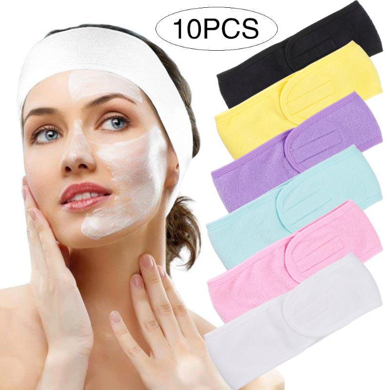 

1/2/5/10Pcs Eyelashes Extension Facial Headband Make Up Wrap Head Cloth Face Washing Women Adjustable Headscarf With Magic Tape