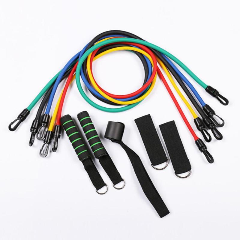 

11pcs/set Pull Rope Latex Resistance Bands Tubes Pedal Body Training Workout Yoga Fitness Exercises Rubber Expander Elastic Band