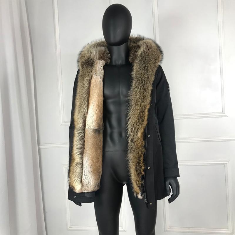 

2020 New Mens winter outwear Real fur collar fur lined hooded parka