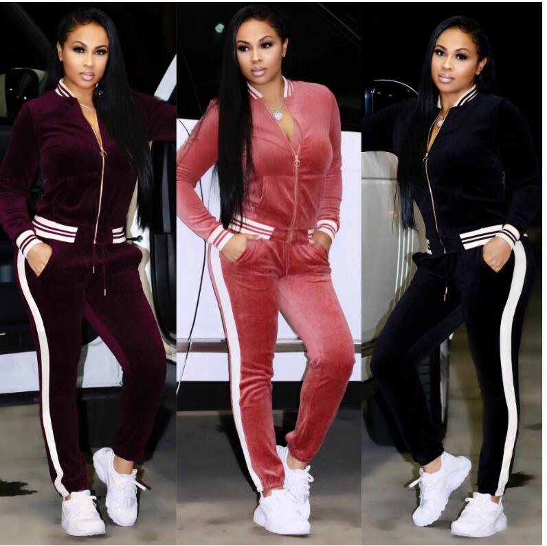 

Find Similar Large Size Women Sport Wear Stand Collar Tracksuits Sexy Women Casual Suit Zipper Pullover With Pant Jogging 2pc Set, Gray