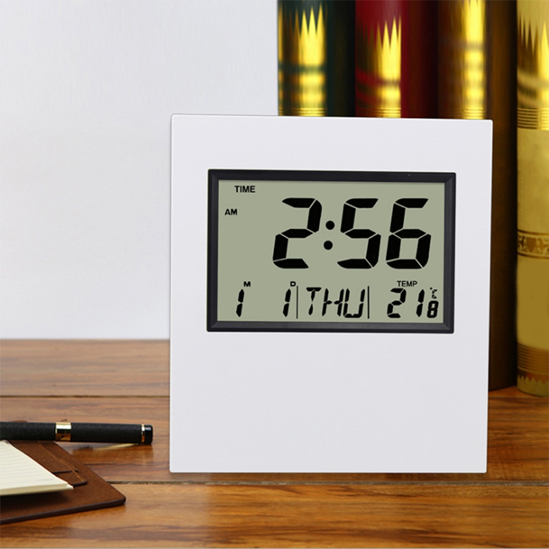 

Multifunctional Table Clock Slim Digital Perpetual Calendar Electronic Clock Desktop Living Room Wall