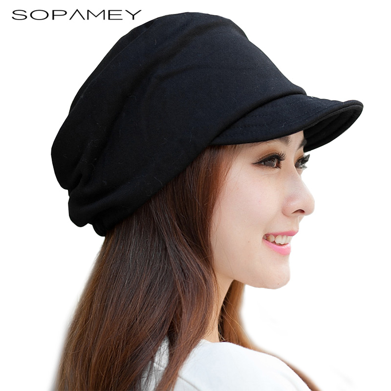 

SOPAMEY 2020 Winter Women's Hats Boys Girls Casual Hip Hop Cap Knitting Warm cap female Skullies Beanie Fashion Soft along, Black
