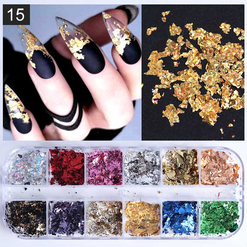 

1 Box Gold/Silver Foil Colorful Bronze Stickers Nail Art Metal Foil Full Cover Nails Transfer Paper Decoration DIY Design