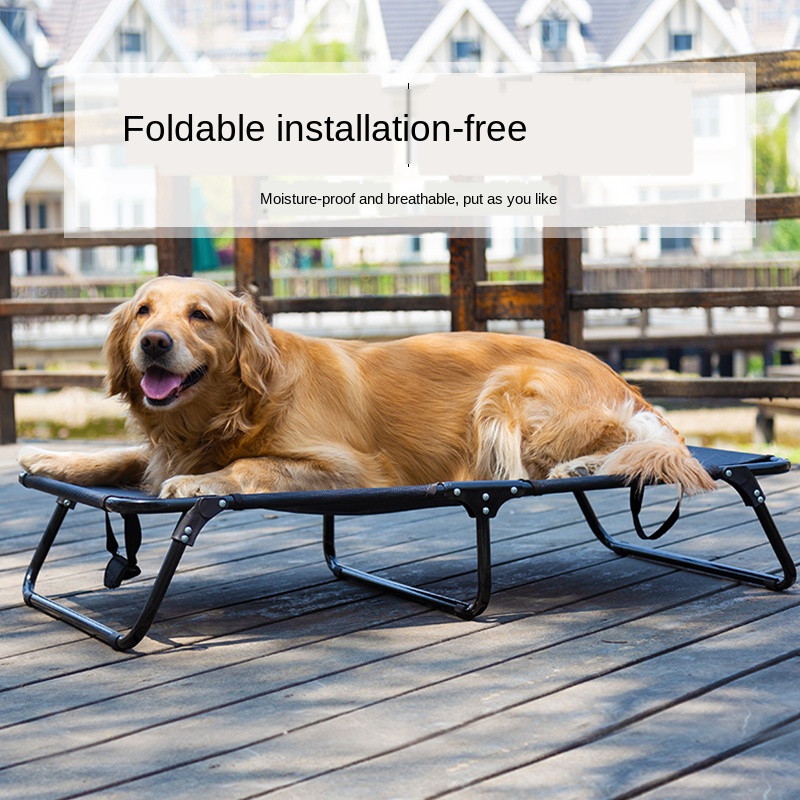 

Moisture-proof pet marching bed foldable golden retriever Labrador large dog kennel Four Seasons Universal off-the-ground moistu, Folding army bed