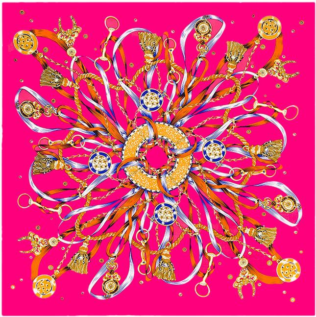 

VIAONS] 2020 100*100 silk scarf brand square women twill ribbon pattern scarf hijab scarves for women cachecol feminino WJ615