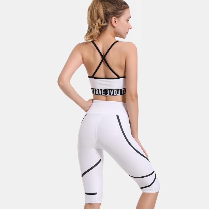 

Women Yoga Set Vital Seamless Gym Clothing Fitness Leggings Cropped Shirts Sport Suit Women Long Sleeve Tracksuit Active Wear, White