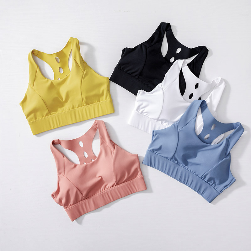 

Naked-feel Fabric Yoga Fitness Bras Top Women Traceless Adjustable Padded Fitness Workout Sport Brassiere, Yellow