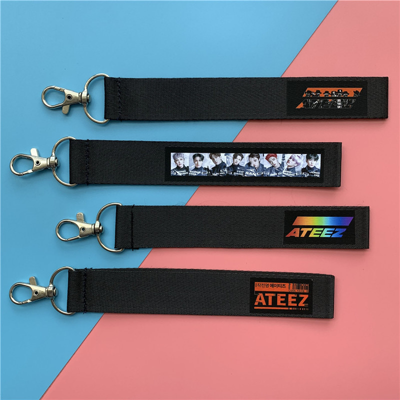 

kpop ATEEZ New TREASURE EPILOGUE: Action To Answer Colorful Laser Printing Strip Portrait Key Chain Cute Phone Strap wj456