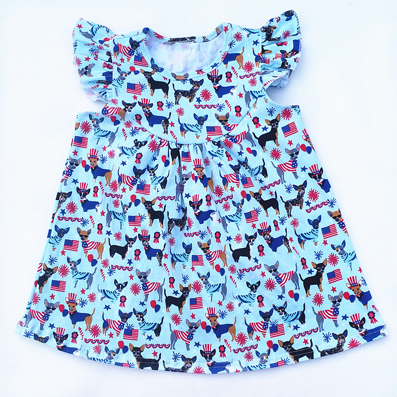 

2020 new style 4th of july baby girl dress wholesale kids clothing hot sale summer girls' clothing, As picture