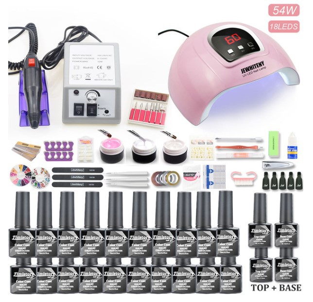 

Nail Set UV LED Lamp Dryer With 12/20/30 PCs Nail Gel Polish Kit Soak Off Manicure Tools Set Electric Drill For Tools