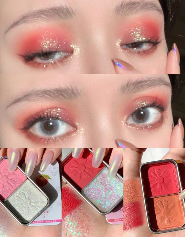 

2 Colors Matte Eye Shadow Long Lasting Natural Easy To Wear Hard Candy Pearlescent Eye Shadow Palette Makeup Cosmetic TSLM1, 02