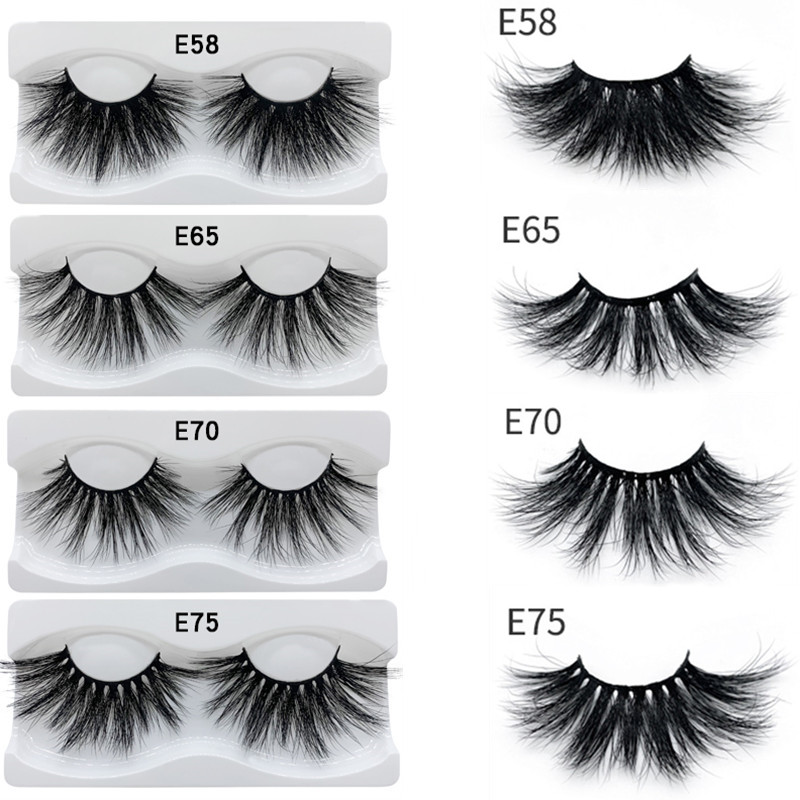 

1 pair of 25mm lashes, natural fluffy real mink eyelashes Charming long eyelashes makeup eyelash extension tool