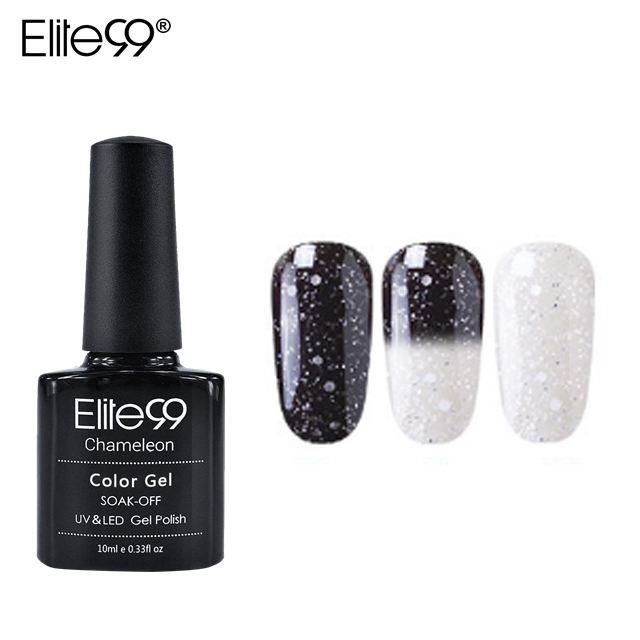 

Elite99 10ml Snowy Thermal Chameleon Nail Gel PolishTemperature Change Color Gel Varnish Nail Art Manicure Need Top Base Coat, Primer