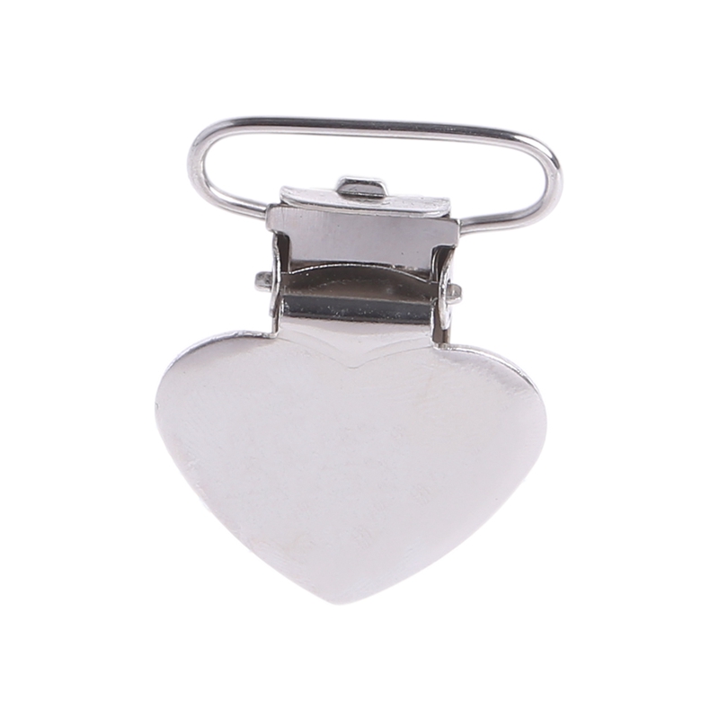 

10Pcs Heart Shape Insert Pacifier Metal Suspender Clips Baby Pacifier Holders