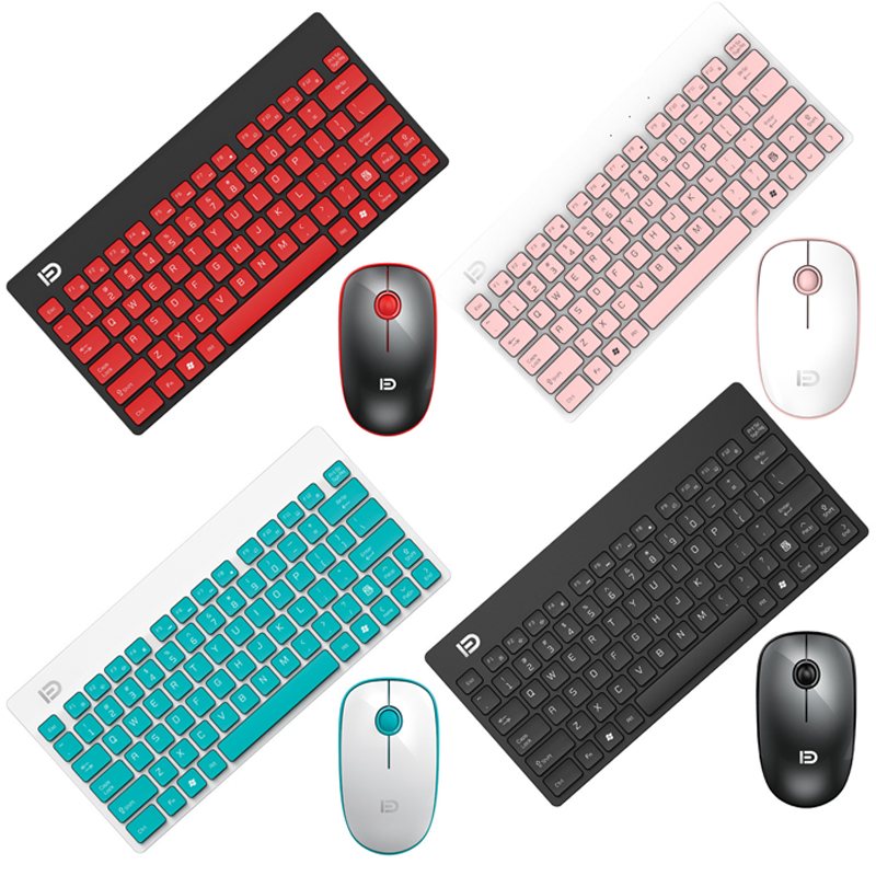 

Fude 1500 79-key Wireless Keyboard And Mouse Set 1500DPI Mouse Notebook Ultra-thin Silent Mode Game Office Home Girl Mini Set