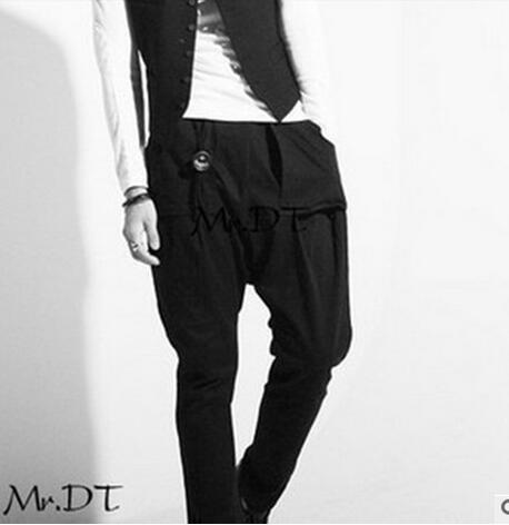 

28---39 HOT 2020 Sping Men New Fashion Big Pocket Joker Character Harlan Foot Trousers, Black