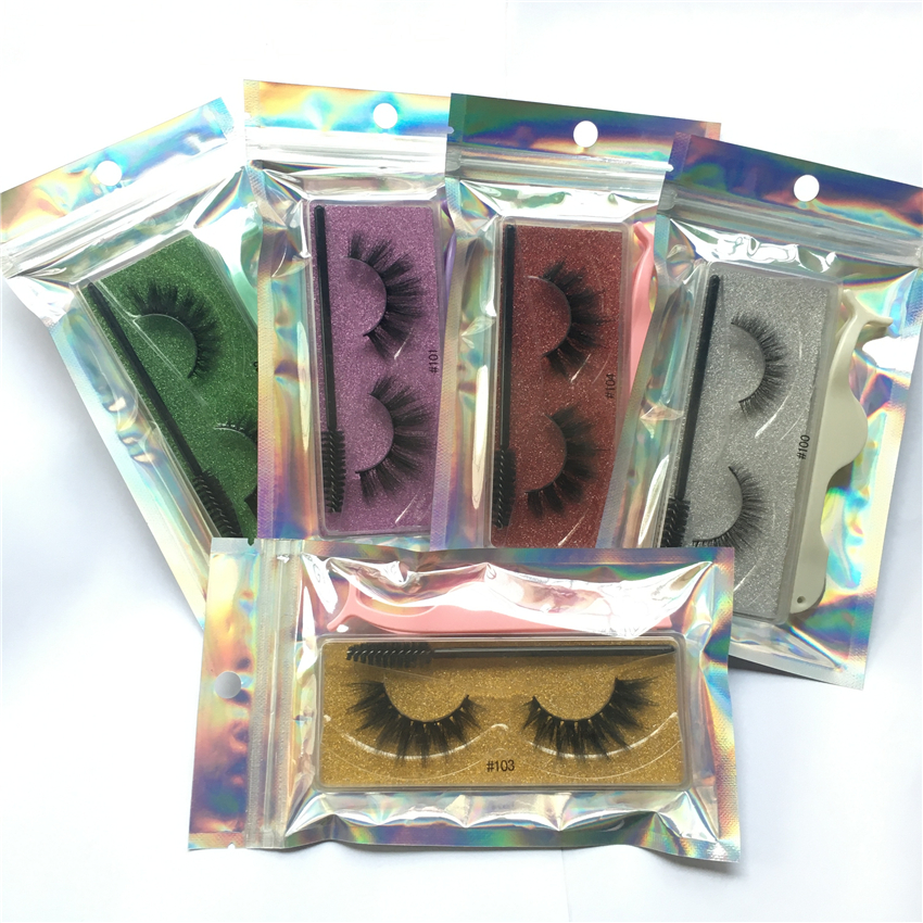 

Natural False Eyelashes With Eyelash Tweezer Brushes Set Soft Light Thick Fluffy Fake 3D Mink Eye Lash Extensions Makeup Tools