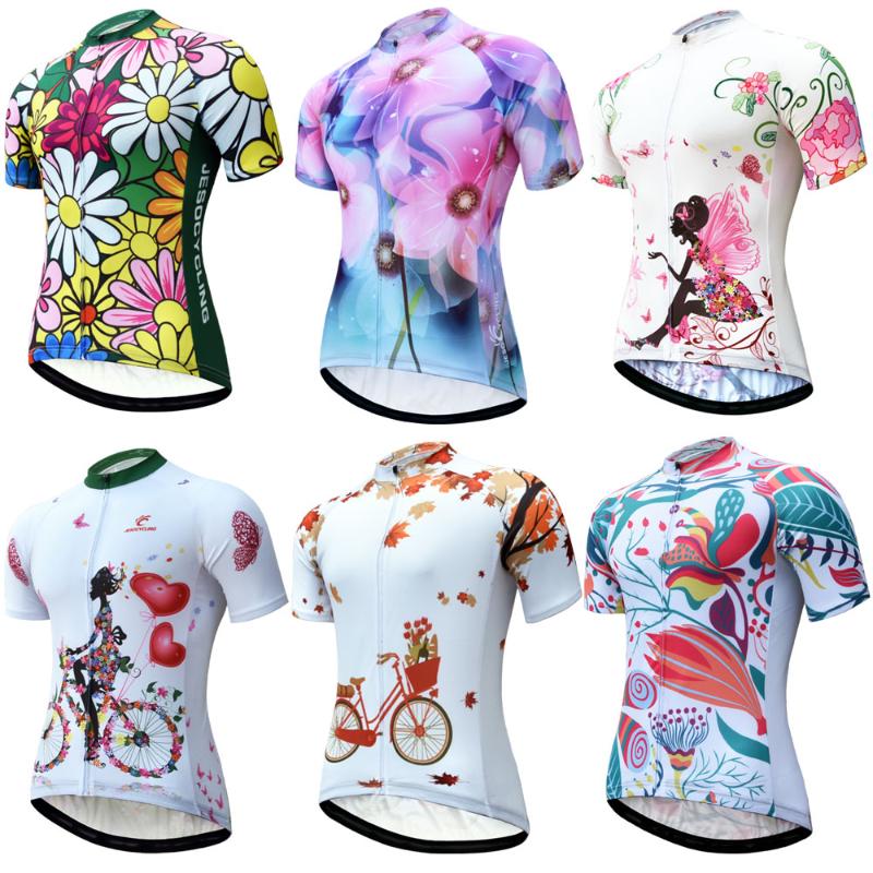 

Cyling Jersey Women Short Sleeve Summer MTB Bike Jersey Shirt Sublimated Printing Bicycle Clothing Wear, J113