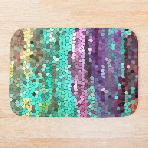 

Teal and Purple Mosaic Bath Mat Custom One Direction Doormat Home Decor Door mat Floor Bath Mats foot pad