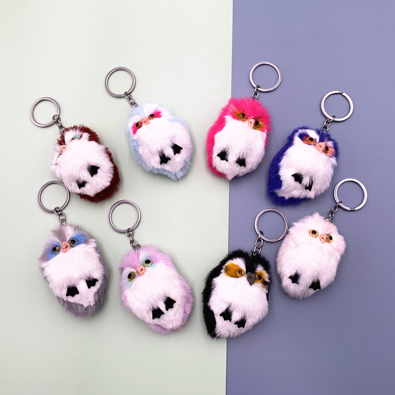 

Owl keychain cute cartoon plush pendant bag doll pendant fur key ring chain craft gift