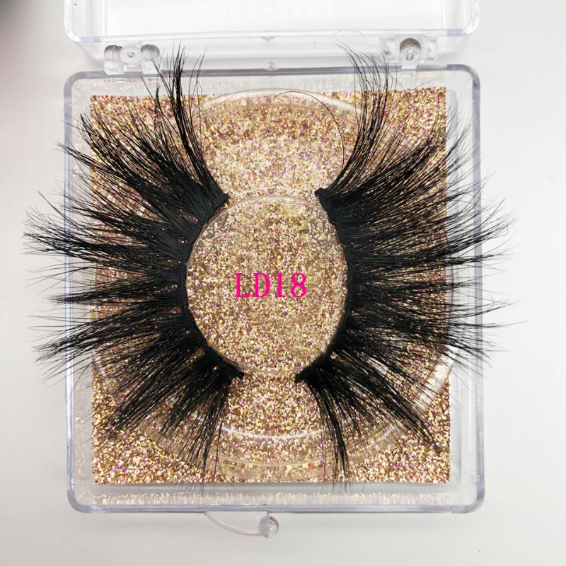 

5D Mink Lashes 25mm Mink Eyelashes Dramatic Makeup False Eyelash Packaging Box Long Reusable Wholesale 3D Lashes Hand Made