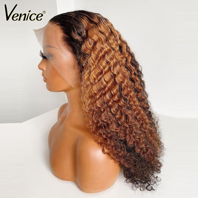 

Yonce Wig Venice Ombre Human Hair Wigs For Black Women 13x6 Curly Lace Front Human Hair Wigs Pre Plucked Brazilian Remy Lace Wig, As pic