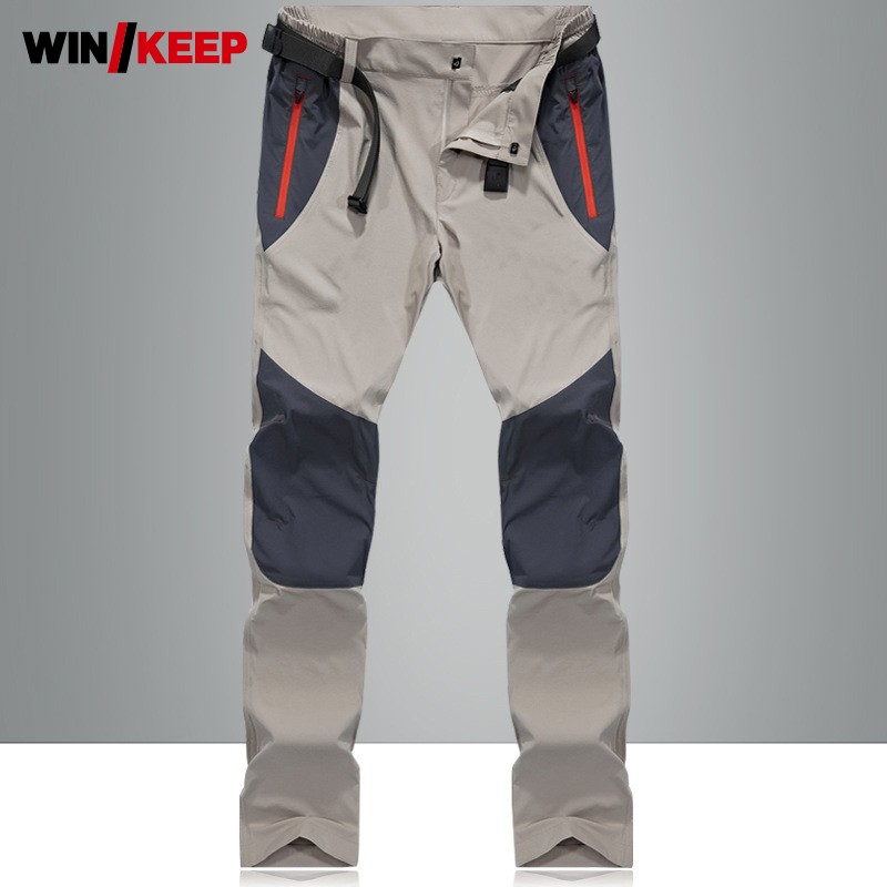 

Men Summer Thin Loose Straight Pants Khaki Outdoor Hiking Pants Multi-pockets Casual Running Sports Trousers Plus Size 4XL, Blue