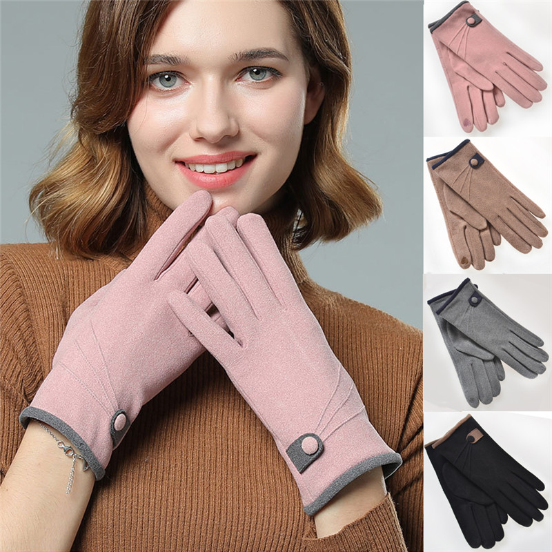 

1Pair Women Winter Gloves Touch Screen Warm Thick Knit Thermal Insulated
