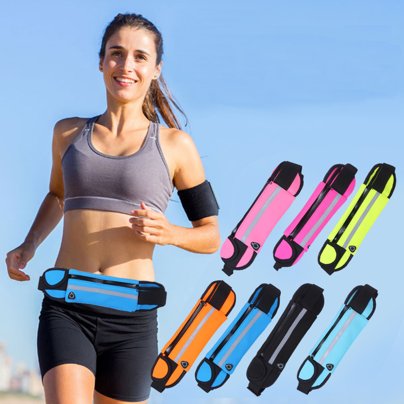 

Outdoor Running Waist Bag Sports Waterproof Mobile Phone Holder Marathon Jogging Belt Belly Bag Women Men Gym Fitness, Black