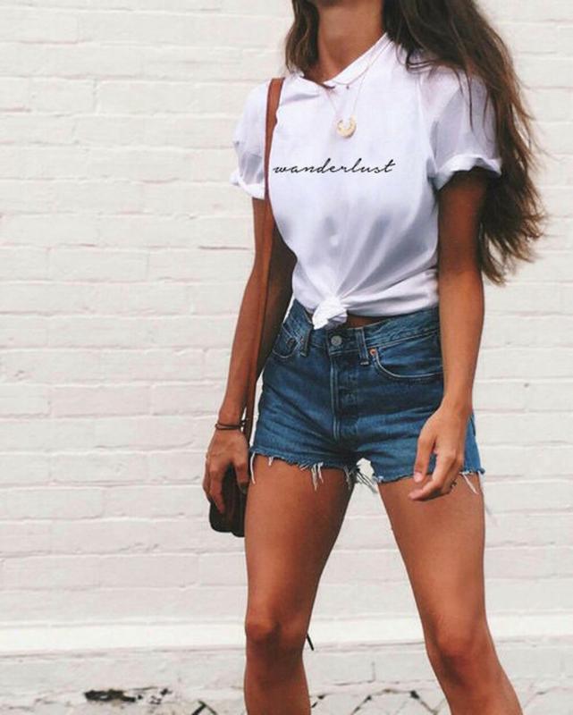 

Wanderlust Shirt Cursive Shirt Travel Road Trip Aesthetic Woman T-shirt Cute Graphic Tee Adventure Women, Black