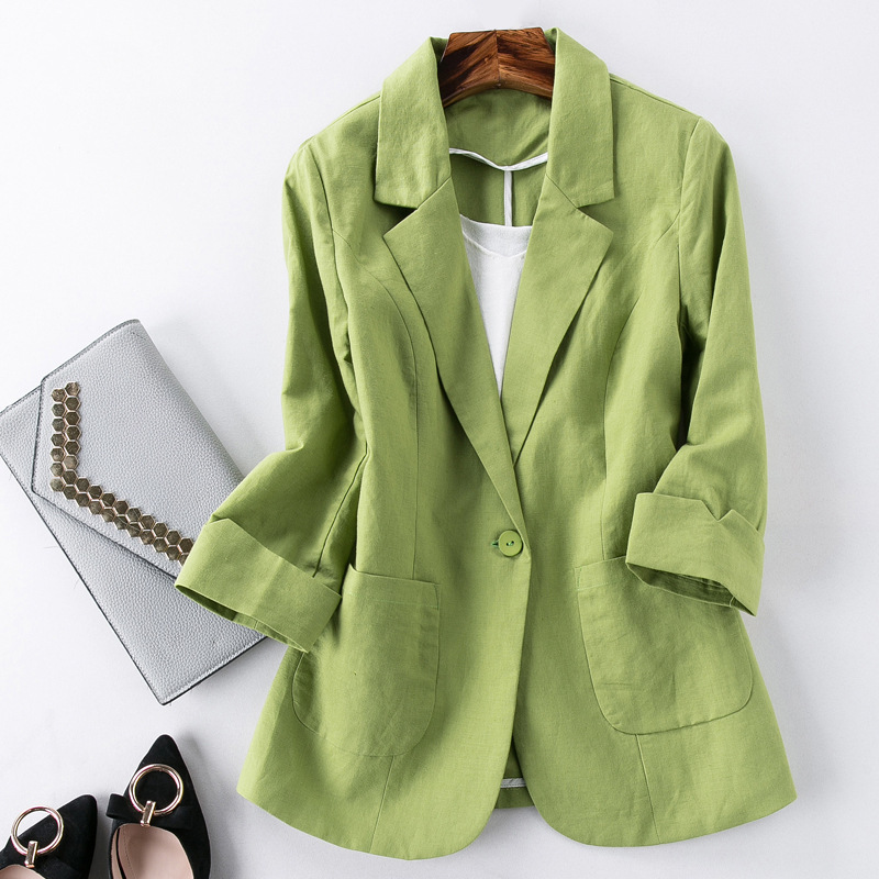 

Small suit spring and autumn ladies suit cotton jacket female soil coat women blazer and jacket, Black