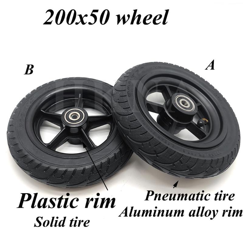 

200x50 Wheel for Electric Scooter Solid Tire Pneumatic Tyre Aluminum Alloy Wheel Hub Rim 8 Inch Tires Replacement Accessories