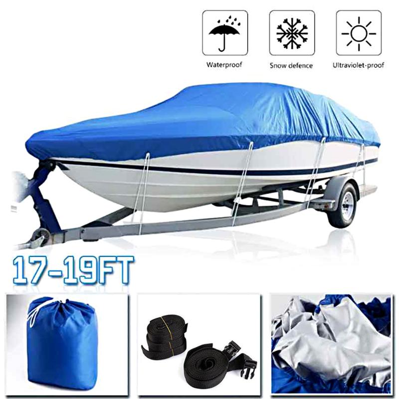 

Boat Cover Waterproof Silver Reflective Fit V-HULL Fishing Boat Runabout Bass Heavy Duty Trailerable Fishing SKI Protection