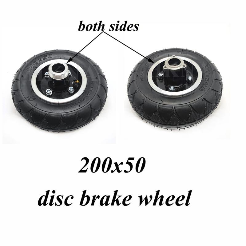 

200x50 Wheel Tire With Disc Brake Hub for Electric Scooter 8-inch Pneumatic Wheel Scooter Motorcycle Replacement Parts