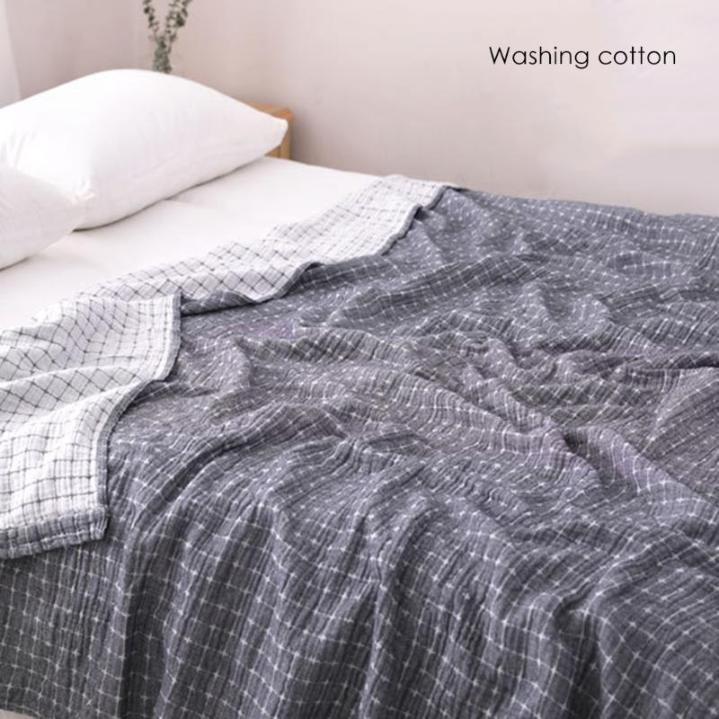 

Cotton Plaid Blanket For Bed Thin Summer Quilt Autumn Bed Sheet Gauze Bedspread Cover For Double Sofa Throw Blankets