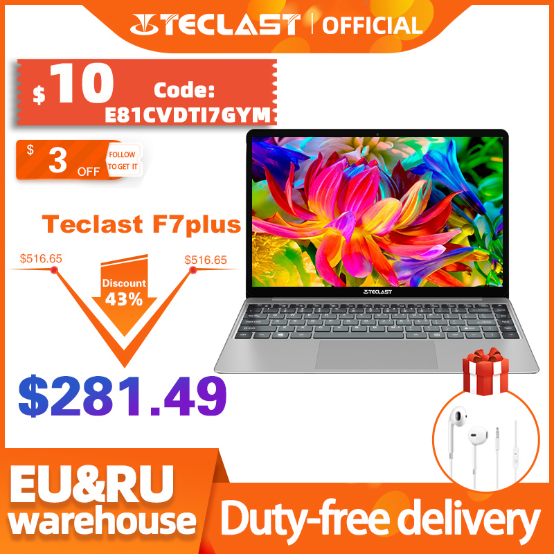 

Teclast F7 Plus Laptop 14.1 inch Notebook 8GB RAM 256GB SSD Windows 10 Intel Gemini Lake N4100 Quad Core 1920 x 1080 Ultra Thin, Black