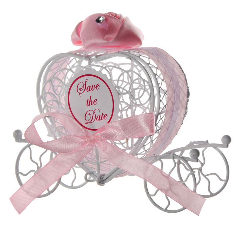 

Candy Box Gift Wedding Iron Heart Shape Carriage Decorative Storage Container