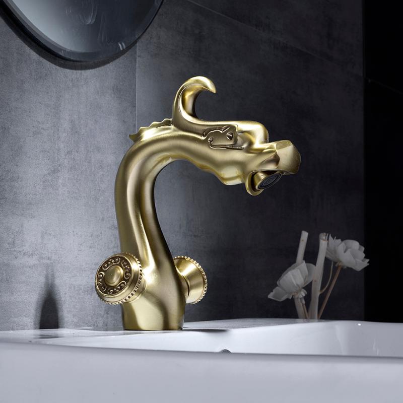 

Basin Faucets Antique Brass Dual Handle Faucet Single Hole Torneiras Para Banheiro Basin Mixer Tap Water Tap Llaves Para Lavab