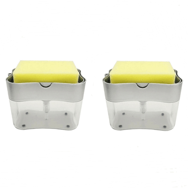 

2 Pieces Compact Sink Soap Dispenser with Sponge Holder Handy Soap