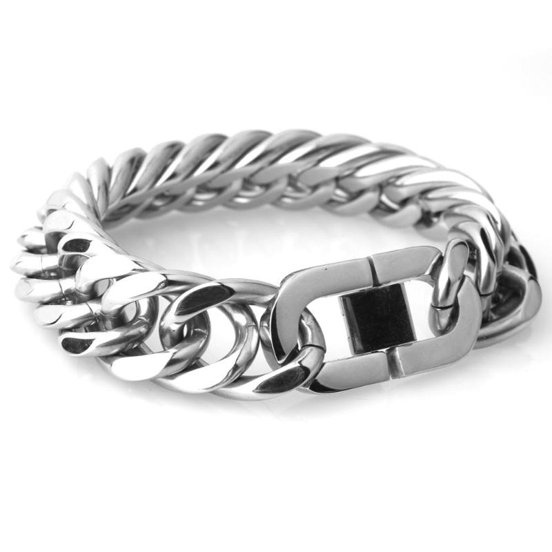 

13-22mm Heavy Men's Bracelets Stainless Steel Curb Cuban Link Chain Bracelets For Men Women Wholesale Jewelry Gift 7-11