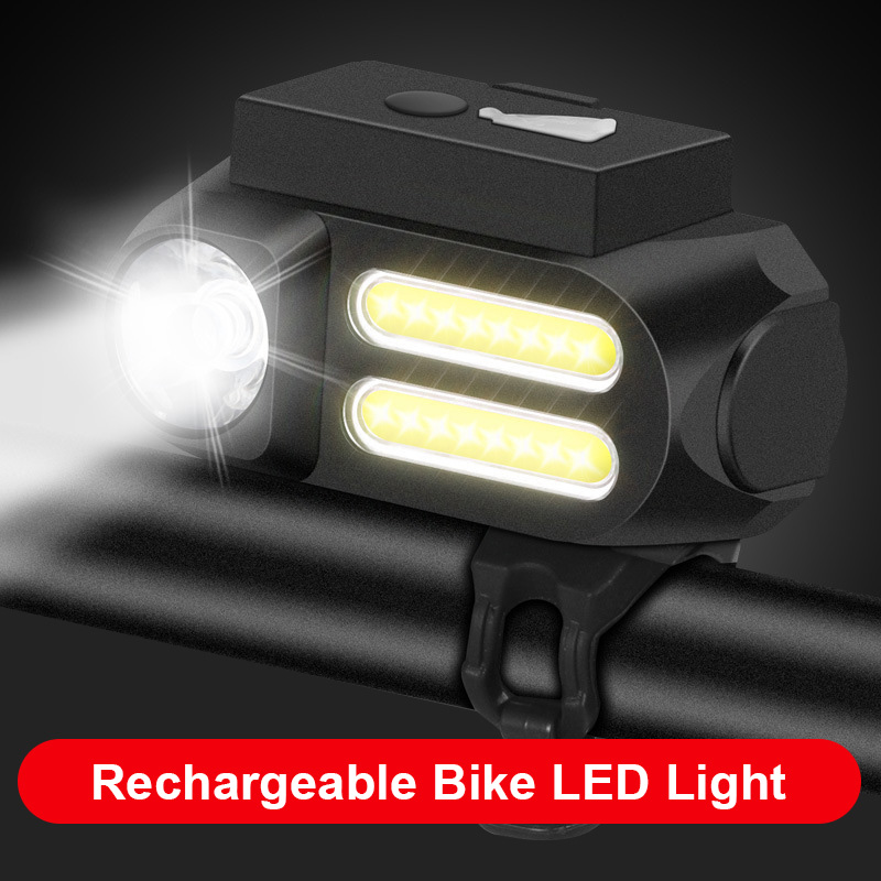 

Bicycle USB Rechargeable Bike LED Light 1200mAh Front Back Lights Waterproof For Cycling Bicycle Safety Warning Light