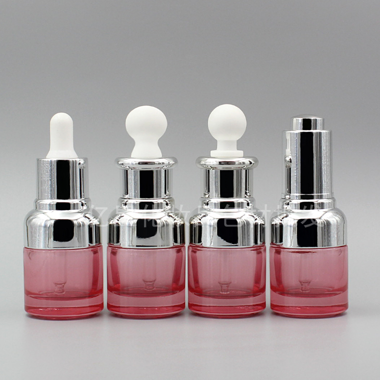 

wholesale 20ml pink glass bottle. essential oil Fragrance lotion hand wash Shampoo moisturizer facial water cosmetic container