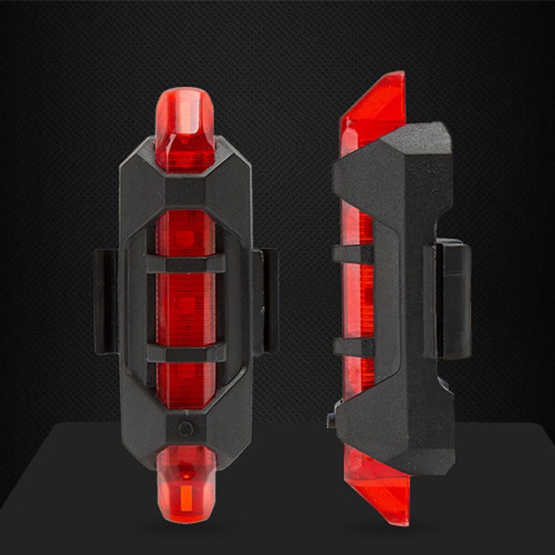 

Red Bike Tail Light Rechargeable Usb Led Taillight Mtb Warning Bicycle Front Rear Light Bicycle Lamp Flash