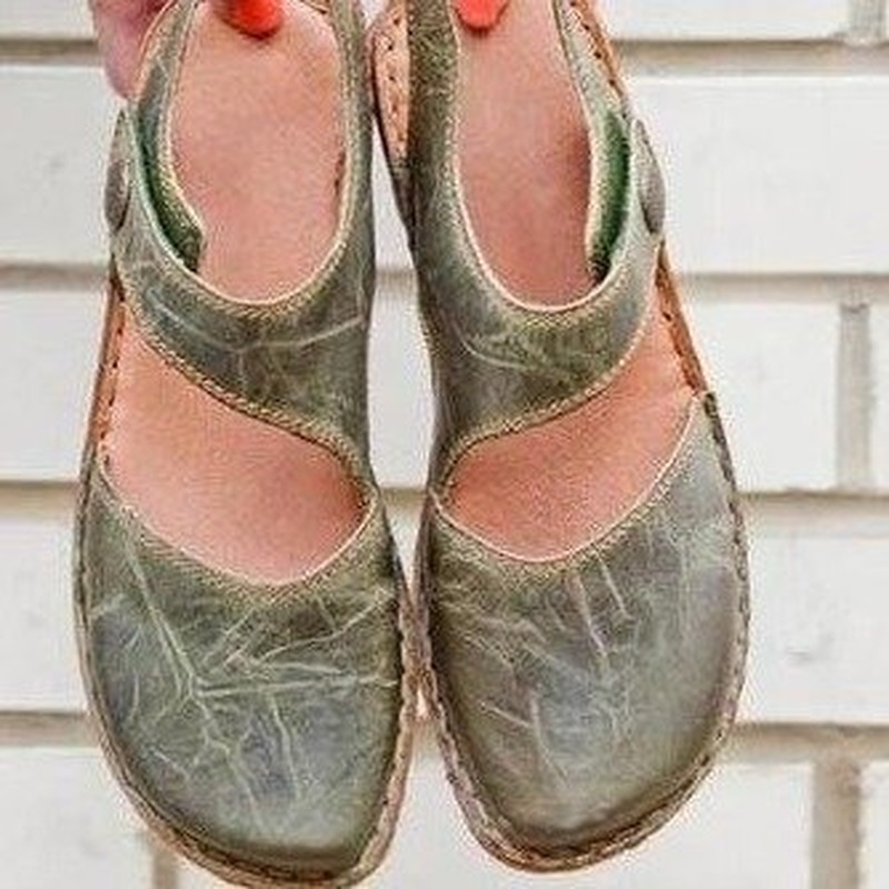 

AKEXIYA 2020 Summer New Women's Sandals Flat Round Toe Baotou Casual Women's Sandals Fashion Large Size Shoes 40-43, Blue