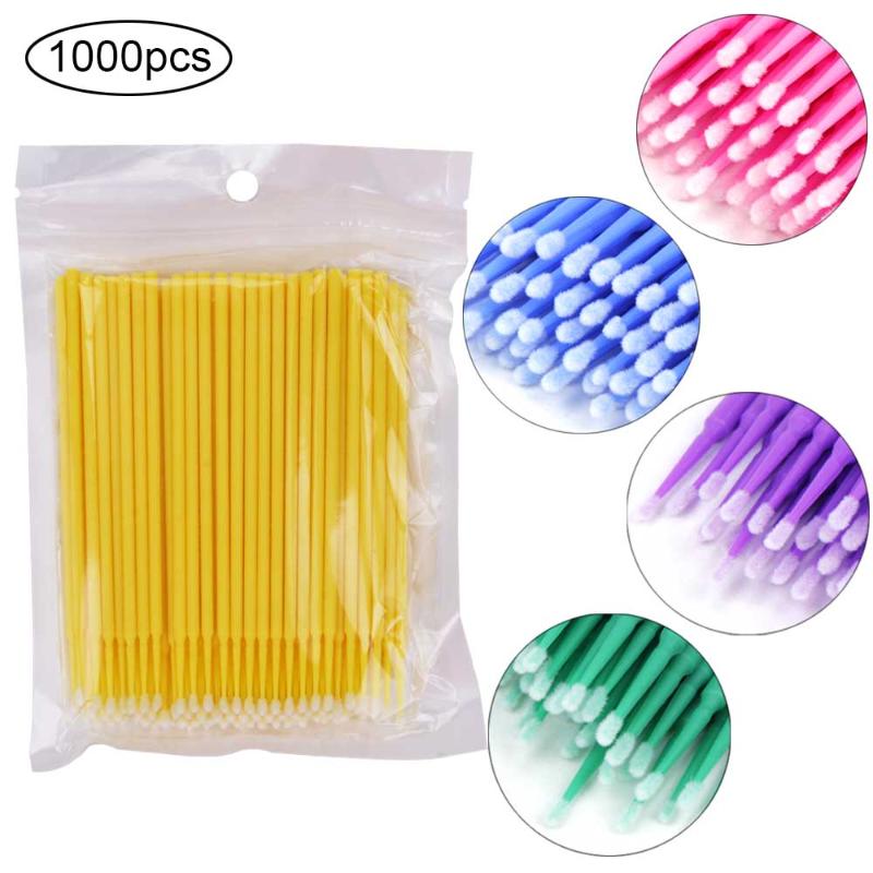 

100/500/1000pcs/lot Disposable Eyelashes Extension Brushes Cotton Swab Makeup Micro Mascara Brush Individual Kit Lash Removing