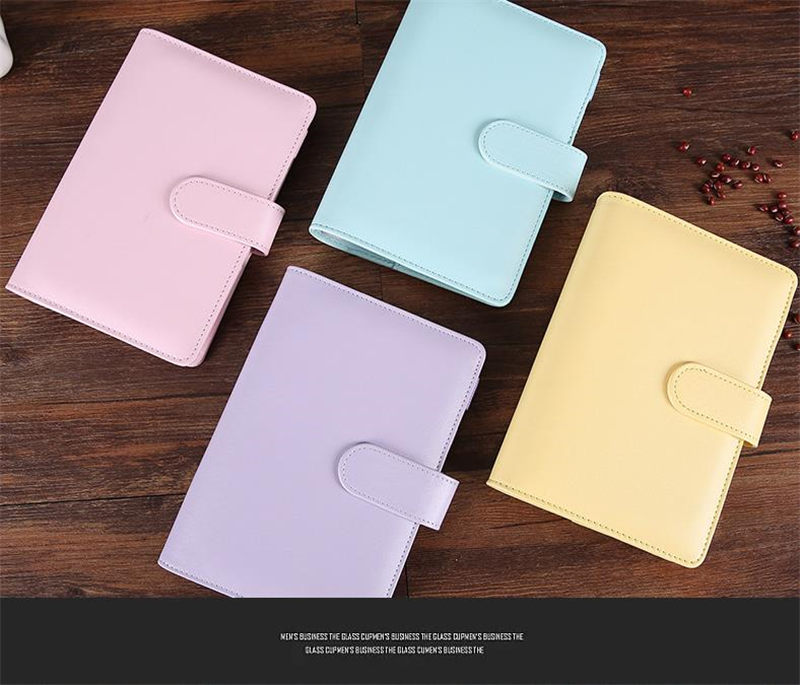 

A6 Notebook Binder 8 Colors Leather Notepad Multi-function Diary Handbook Ring Shell Simple Portable Notebooks Cover cases