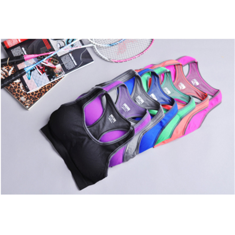 

2020 7 Colors Sports Bra Padded Underware Seamless Women Bras Top Quick Dry Breathable Popular Yoga Fitness Bra Running S,M, Black