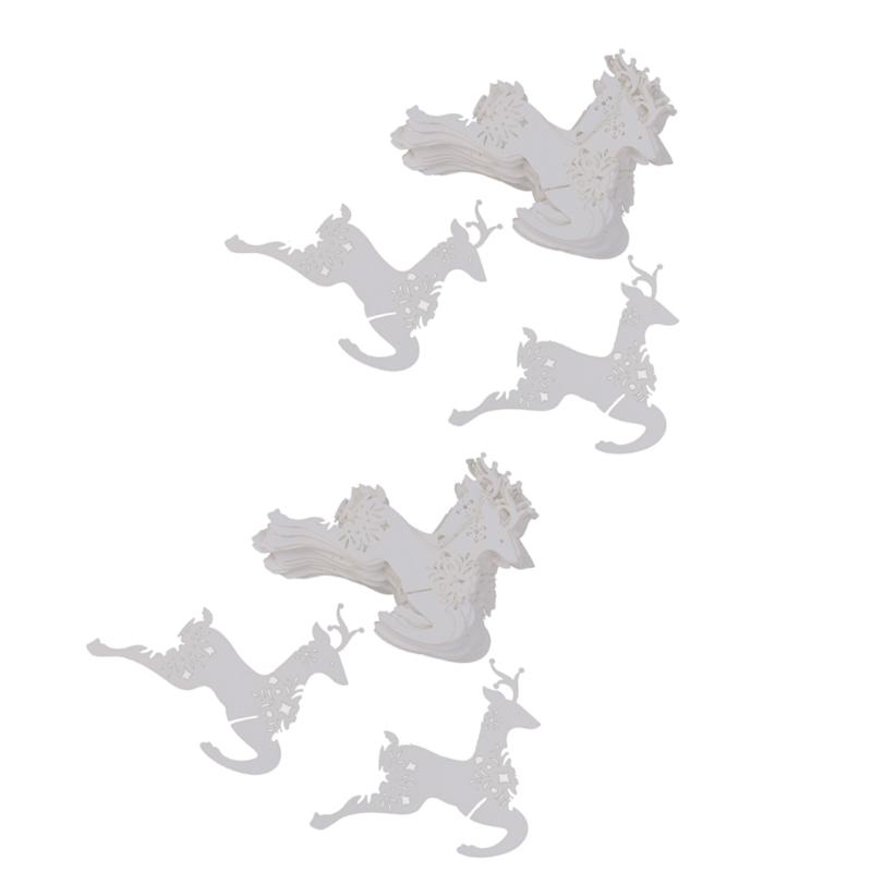 

Stunning Reindeer Shape Glass Place Cards Wedding Birthday Party Ornaments White Pack Of 50PCS