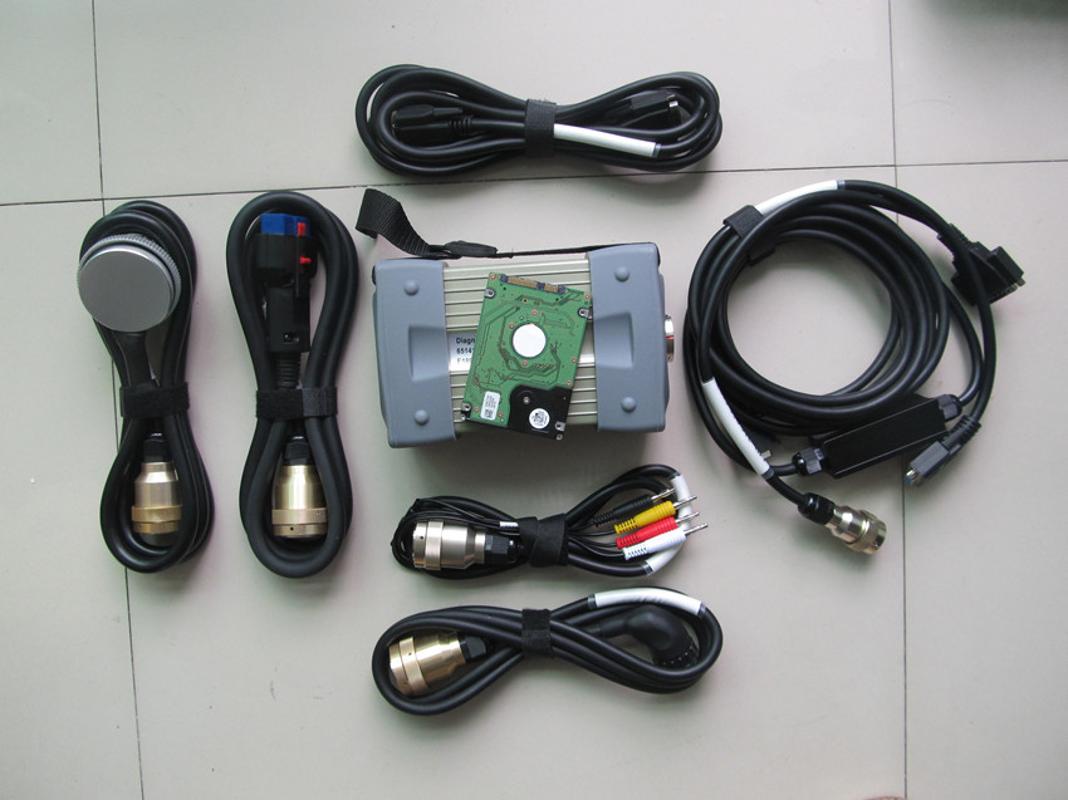 

red mb star c3 with hdd newest software with 7 cables diagnostic tool for cars and trucks 12v 24v for d630 cf19 cf30 laptops